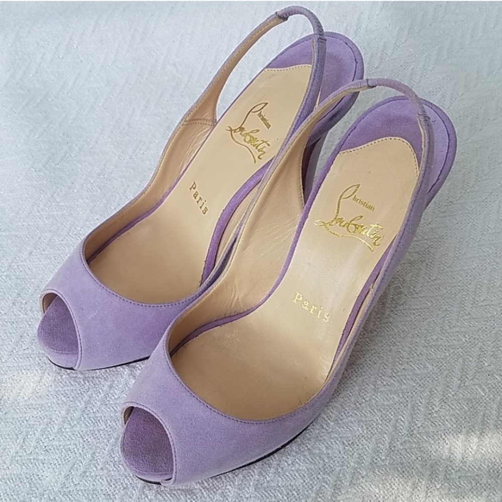 CHRISTIAN LOUBOUTIN HEELS LILAC SUEDE NUMERO PRIVE